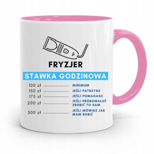 Kubek Różowy Dla Fryzjera Stawka Godzinowa