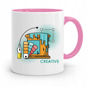 Kubek Różowy Dla Najlepszego Grafika Creative