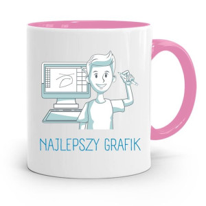 Kubek Różowy Dla Najlepszego Grafika Na Świecie!