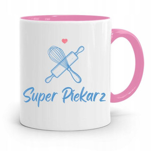 Kubek Różowy Dla Piekarza Super Piekarz Prezent