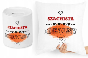 Dla Szachisty Zestaw Poduszka + Skarbonka Prezent