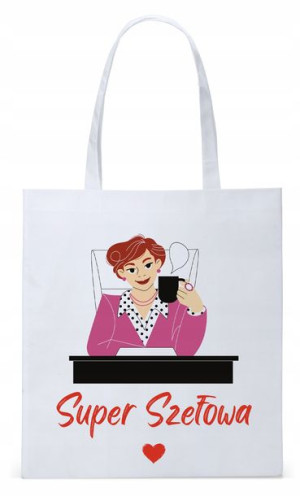 Dla Szefa Szefowej Prezent Torba Eco Biała Shopper