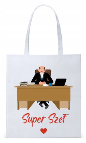 Dla Szefa Szefowej Prezent Torba Eco Biała Shopper