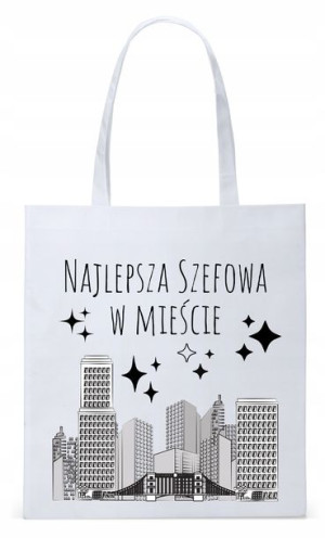 Dla Szefa Szefowej Prezent Torba Eco Biała Shopper
