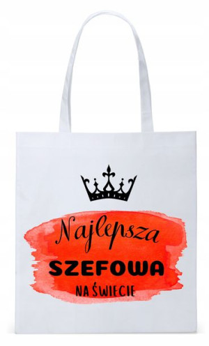 Dla Szefa Szefowej Prezent Torba Eco Biała Shopper