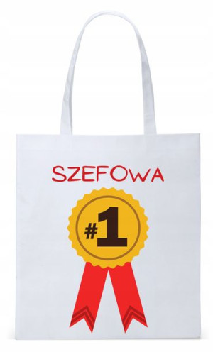 Dla Szefa Szefowej Prezent Torba Eco Biała Shopper