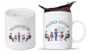 Dla Szefa Szefowej Zestaw Kubek + Skarbonka