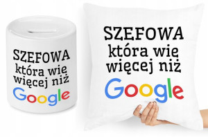 Dla Szefa Szefowej Zestaw Poduszka + Skarbonka
