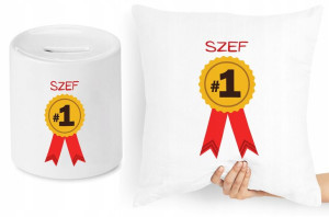 Dla Szefa Szefowej Zestaw Poduszka + Skarbonka