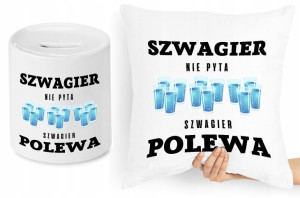 Dla Szwagra Zestaw Poduszka + Skarbonka Prezent