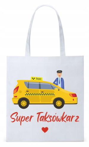 Dla Taksówkarza Na Prezent Torba Eco Biała Shopper