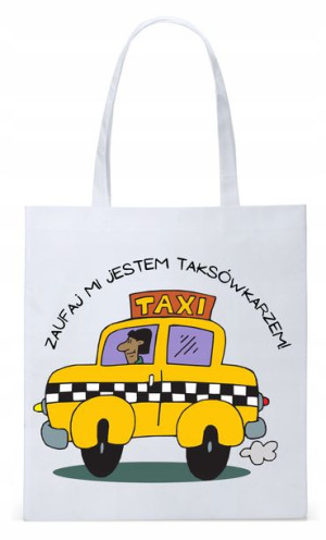 Dla Taksówkarza Na Prezent Torba Eco Biała Shopper
