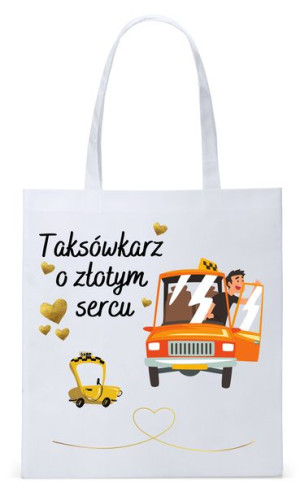 Dla Taksówkarza Na Prezent Torba Eco Biała Shopper