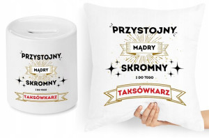 Dla Taksówkarza Zestaw Poduszka + Skarbonka