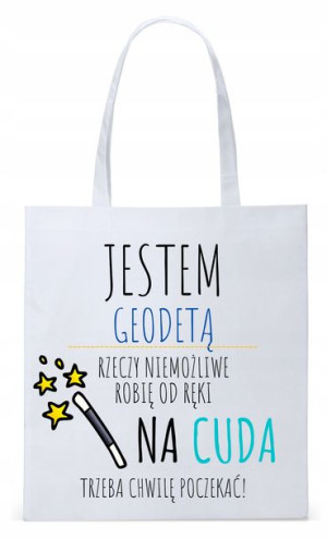 Dla Geodety Na Prezent Torba Eco Biała Shopper