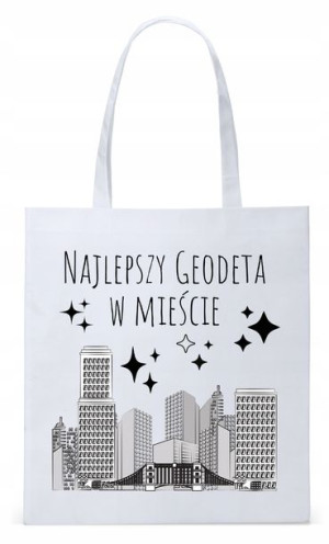 Dla Geodety Na Prezent Torba Eco Biała Shopper