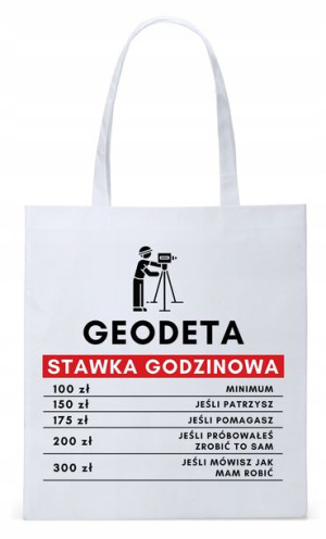 Dla Geodety Na Prezent Torba Eco Biała Shopper