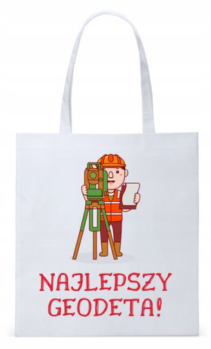 Dla Geodety Na Prezent Torba Eco Biała Shopper