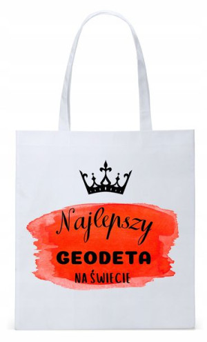 Dla Geodety Na Prezent Torba Eco Biała Shopper