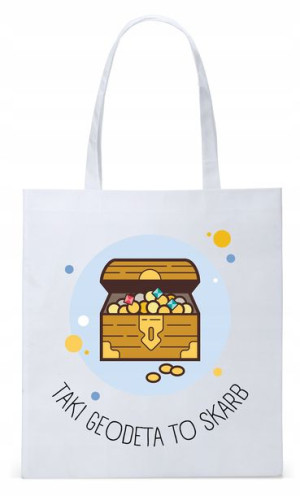 Dla Geodety Na Prezent Torba Eco Biała Shopper