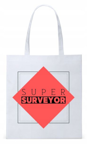 Dla Geodety Na Prezent Torba Eco Biała Shopper