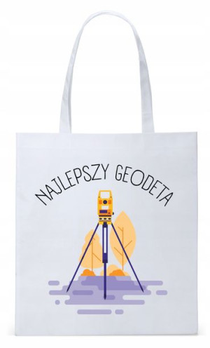 Dla Geodety Na Prezent Torba Eco Biała Shopper