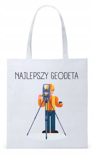 Dla Geodety Na Prezent Torba Eco Biała Shopper