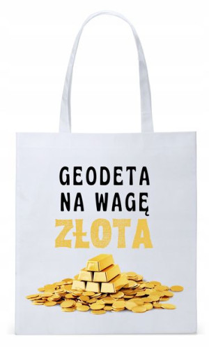 Dla Geodety Na Prezent Torba Eco Biała Shopper