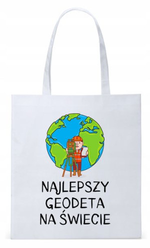 Dla Geodety Na Prezent Torba Eco Biała Shopper