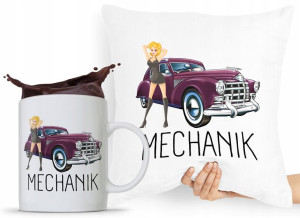 Zestaw Poduszka + Kubek Dla Mechanika Prezent