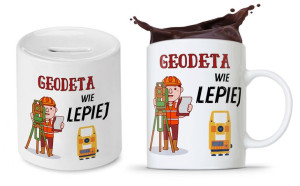 Dla Geodety Na Prezent Zestaw Kubek + Skarbonka