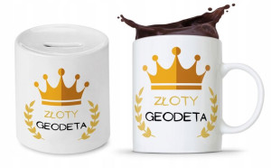Dla Geodety Na Prezent Zestaw Kubek + Skarbonka
