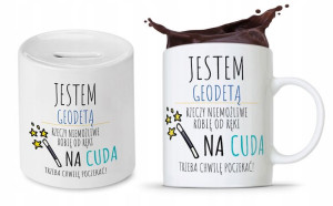 Dla Geodety Na Prezent Zestaw Kubek + Skarbonka