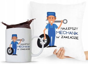 Zestaw Poduszka + Kubek Dla Mechanika Prezent