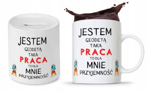 Dla Geodety Na Prezent Zestaw Kubek + Skarbonka