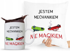 Zestaw Poduszka + Kubek Dla Mechanika Prezent