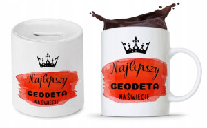 Dla Geodety Na Prezent Zestaw Kubek + Skarbonka