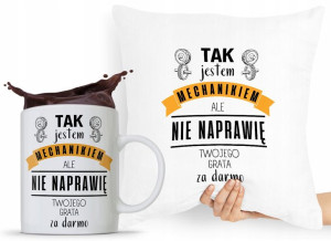 Zestaw Poduszka + Kubek Dla Mechanika Prezent