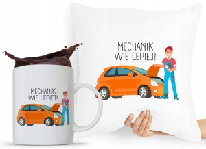Zestaw Poduszka + Kubek Dla Mechanika Prezent