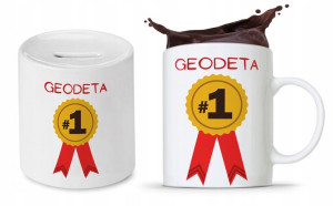 Dla Geodety Na Prezent Zestaw Kubek + Skarbonka