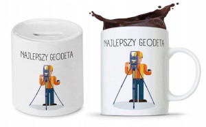 Dla Geodety Na Prezent Zestaw Kubek + Skarbonka