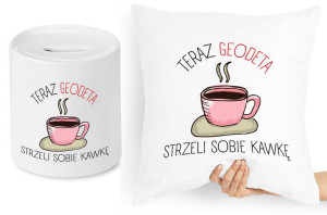 Dla Geodety Zestaw Poduszka + Skarbonka Prezent
