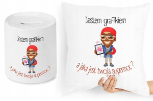 Dla Grafika Zestaw Poduszka + Skarbonka Prezent