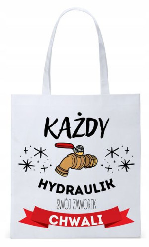 Dla Hydraulika Prezent Torba Eco Biała Shopper