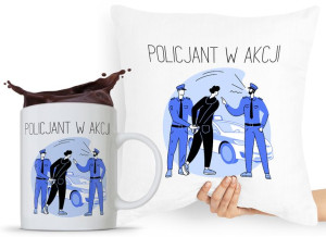 Zestaw Poduszka + Kubek Dla Policjanta Policjantki
