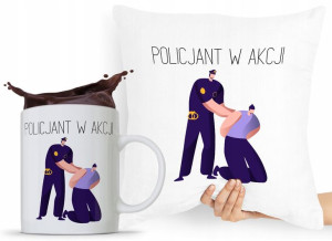 Zestaw Poduszka + Kubek Dla Policjanta Policjantki