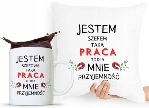 Zestaw Poduszka + Kubek Dla Szefa Szefowej Prezent