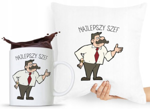 Zestaw Poduszka + Kubek Dla Szefa Szefowej Prezent