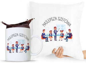 Zestaw Poduszka + Kubek Dla Szefa Szefowej Prezent