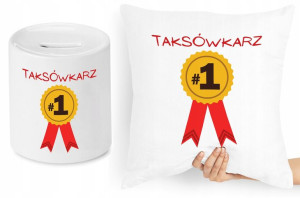 Dla Taksówkarza Zestaw Poduszka + Skarbonka